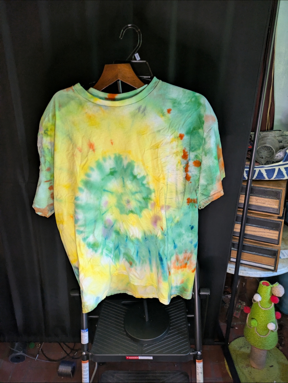 Unisex Size X-Large Multicolor Handmade Tie Dye T-Shirt #7
